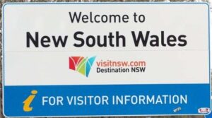 Welcome to NSW road sign